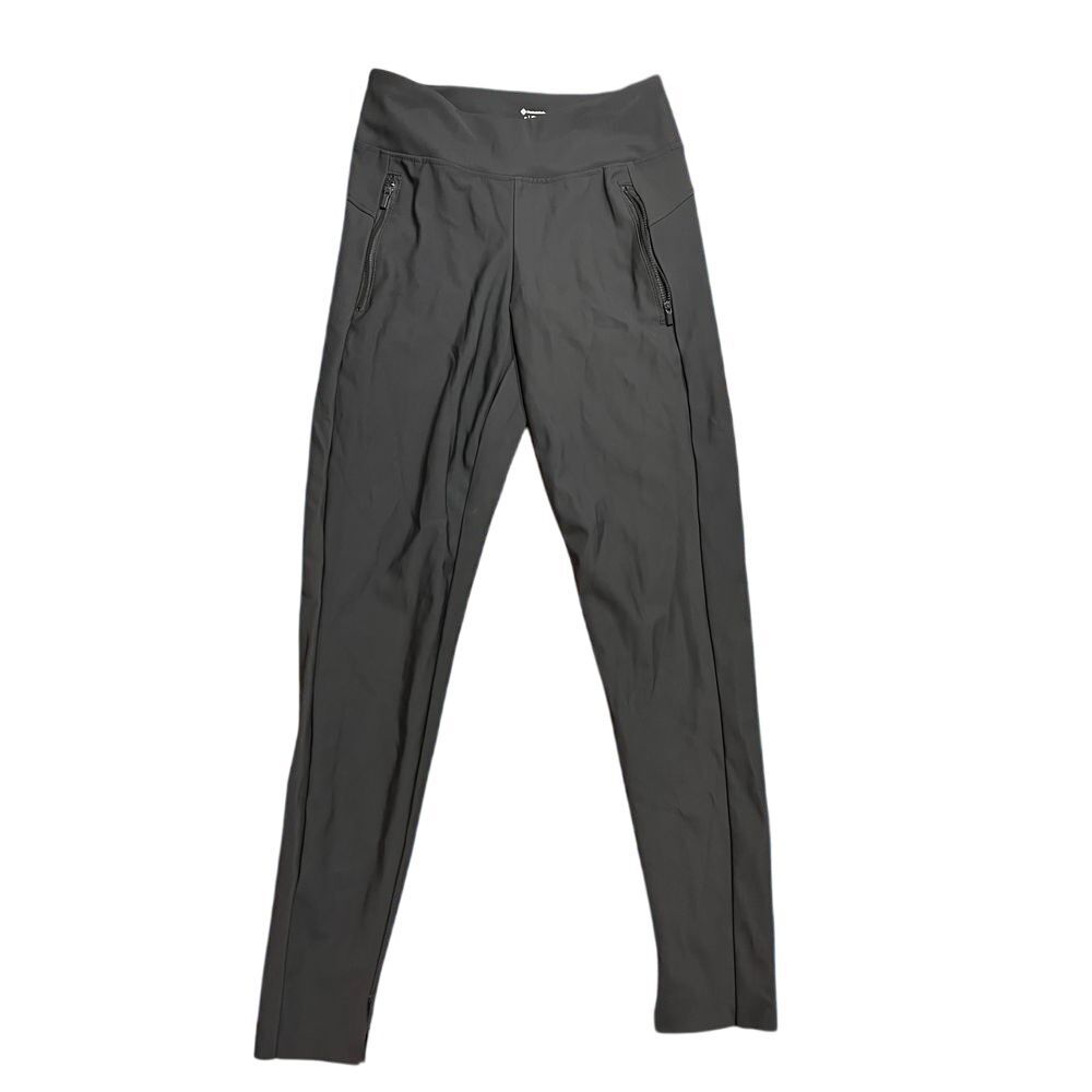Athletic Performance Leggings w/ Zip Pockets Workout‎ Running Yoga Pants Gray
